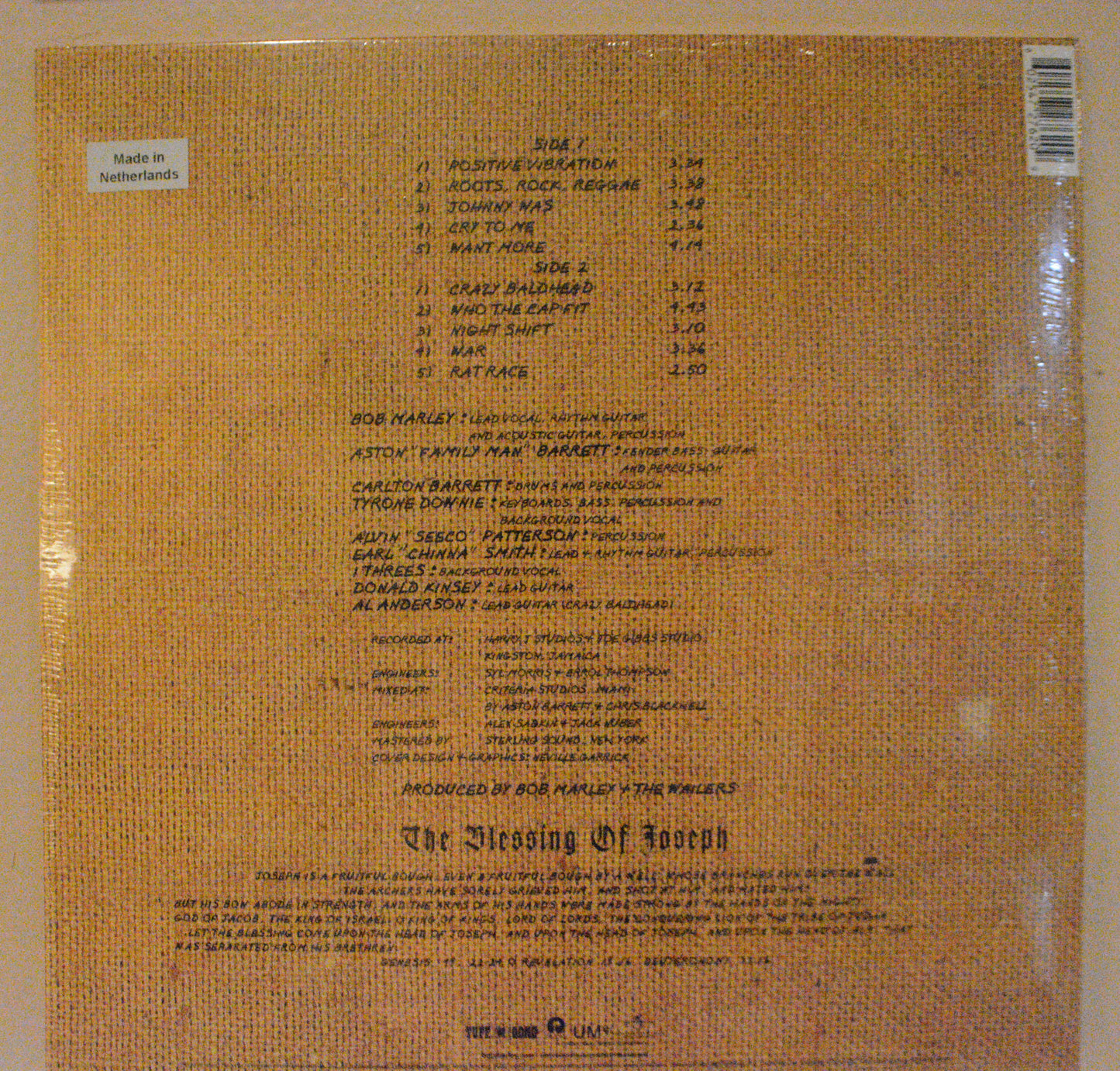 Bob Marley & The Wailers - Rastaman Vibration LP