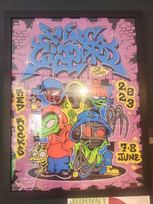 King gizzard at red rocks framed print